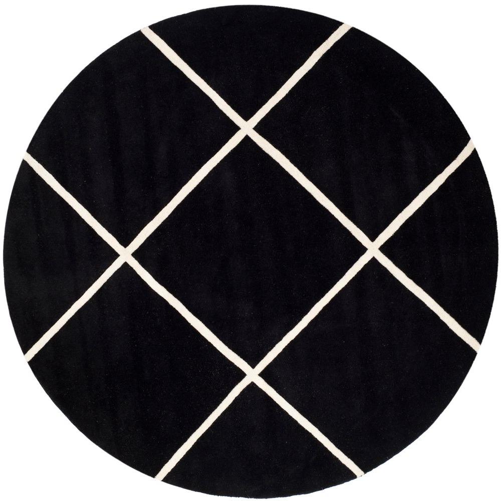 Safavieh Chatham Black/Ivory 7 ft. x 7 ft. Round Area RugCHT720K7R