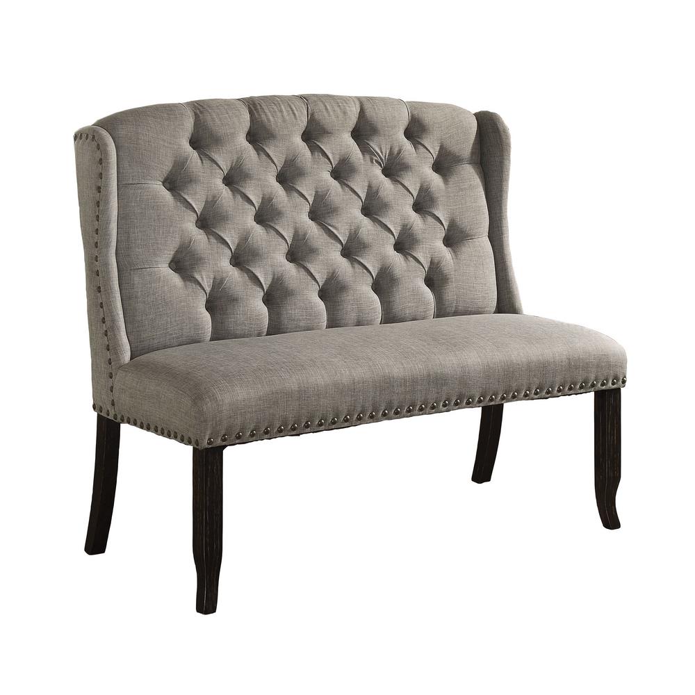 Baxton Studio Owstynn Gray Bench 28862 4156 Hd The Home Depot