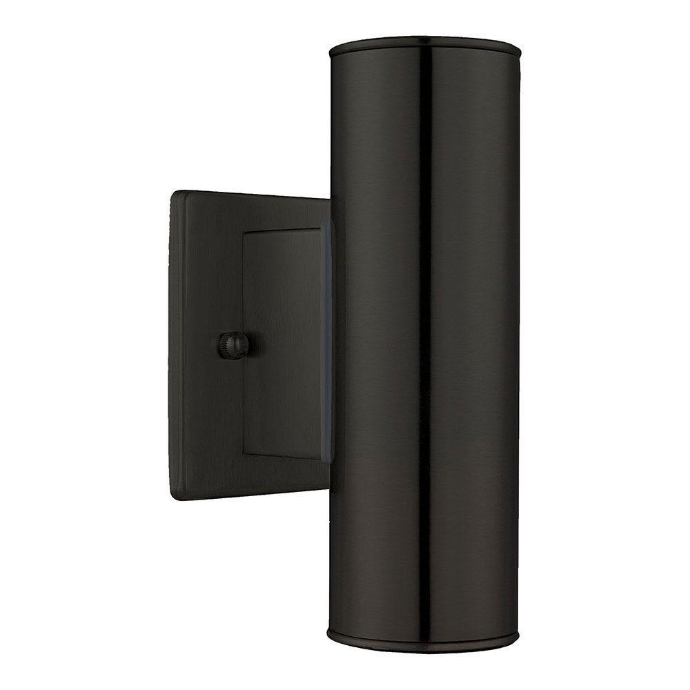 Weather Resistant Hardwired Halogen Outdoor Wall Mounted Riga 2 Light Black Outdoor Wall