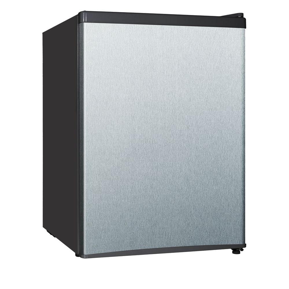 Equator-Media 2.4 cu. ft. Mini Refrigerator in Stainless Steel, Black/White And Silver Screen