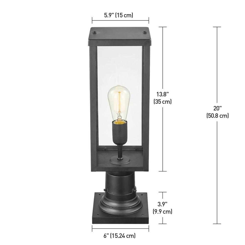 Globe Electric Bowery 1 Light Matte Black Outdoor Lamp Post Globe Electric Bowery 1 Light Matte
