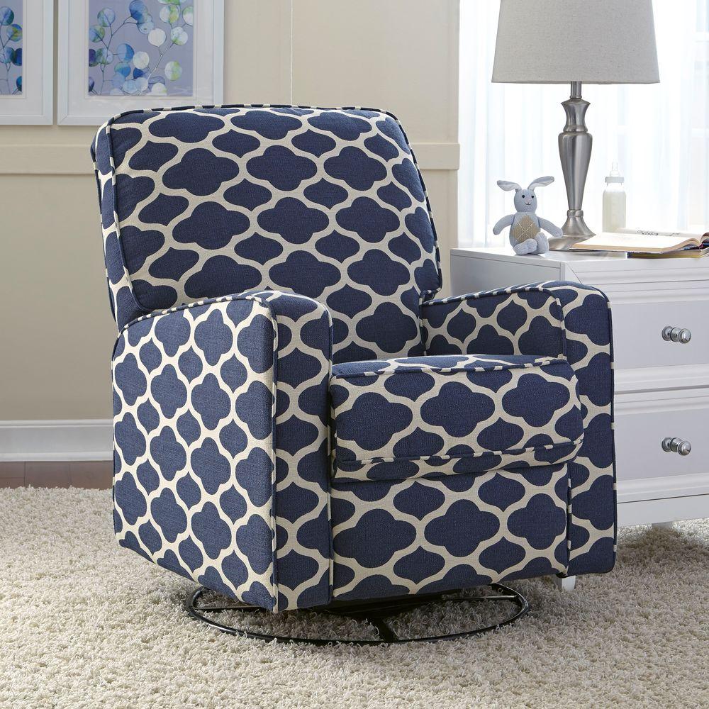 blue swivel rocker recliner
