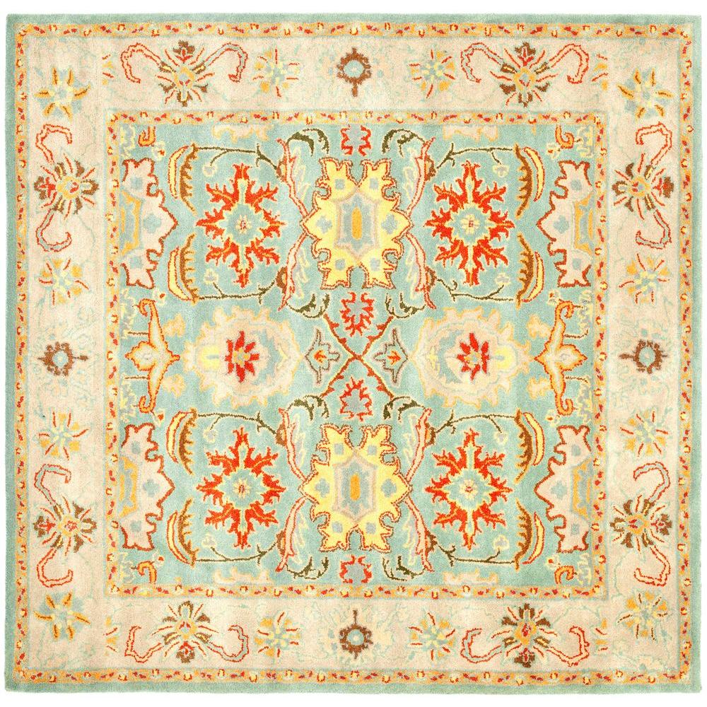 Safavieh Heritage Light Blue Ivory 6 Ft X Square Area Rug