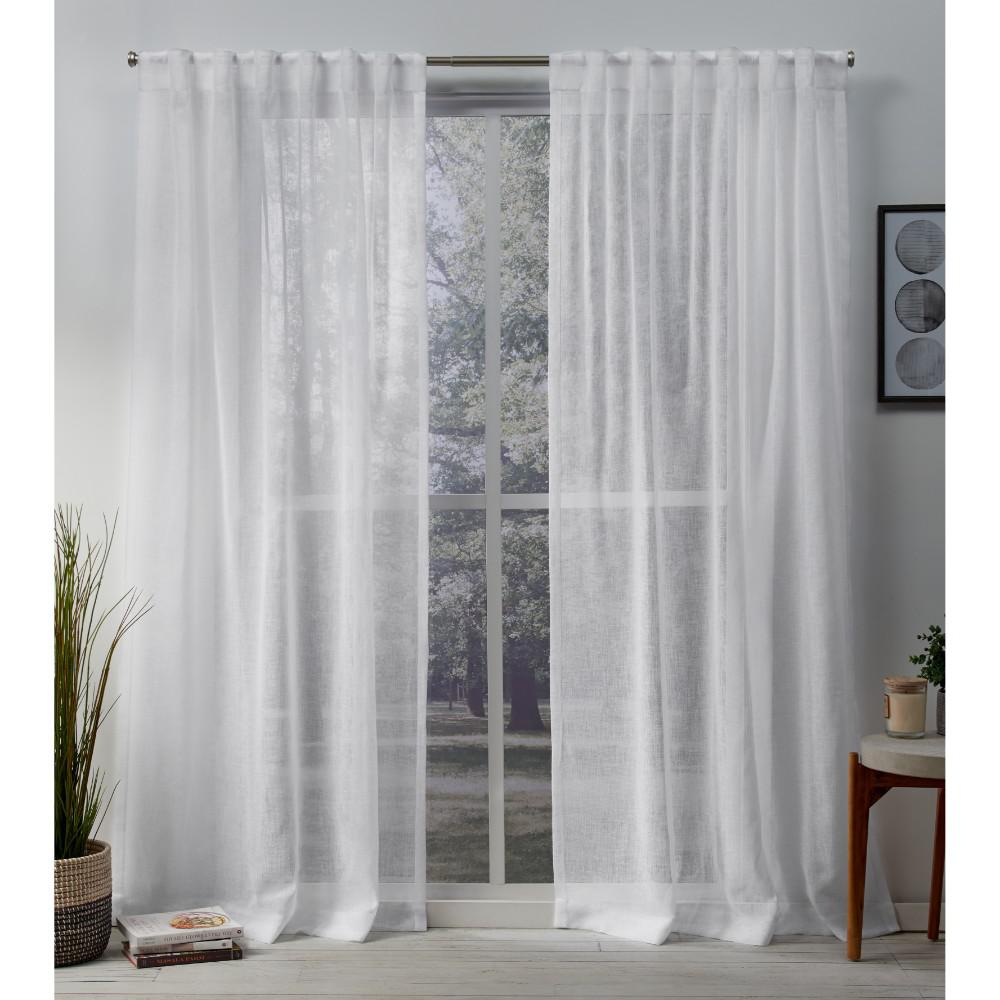 Exclusive Home Curtains Belgian 50 in. W x 84 in. L Sheer Hidden Tab