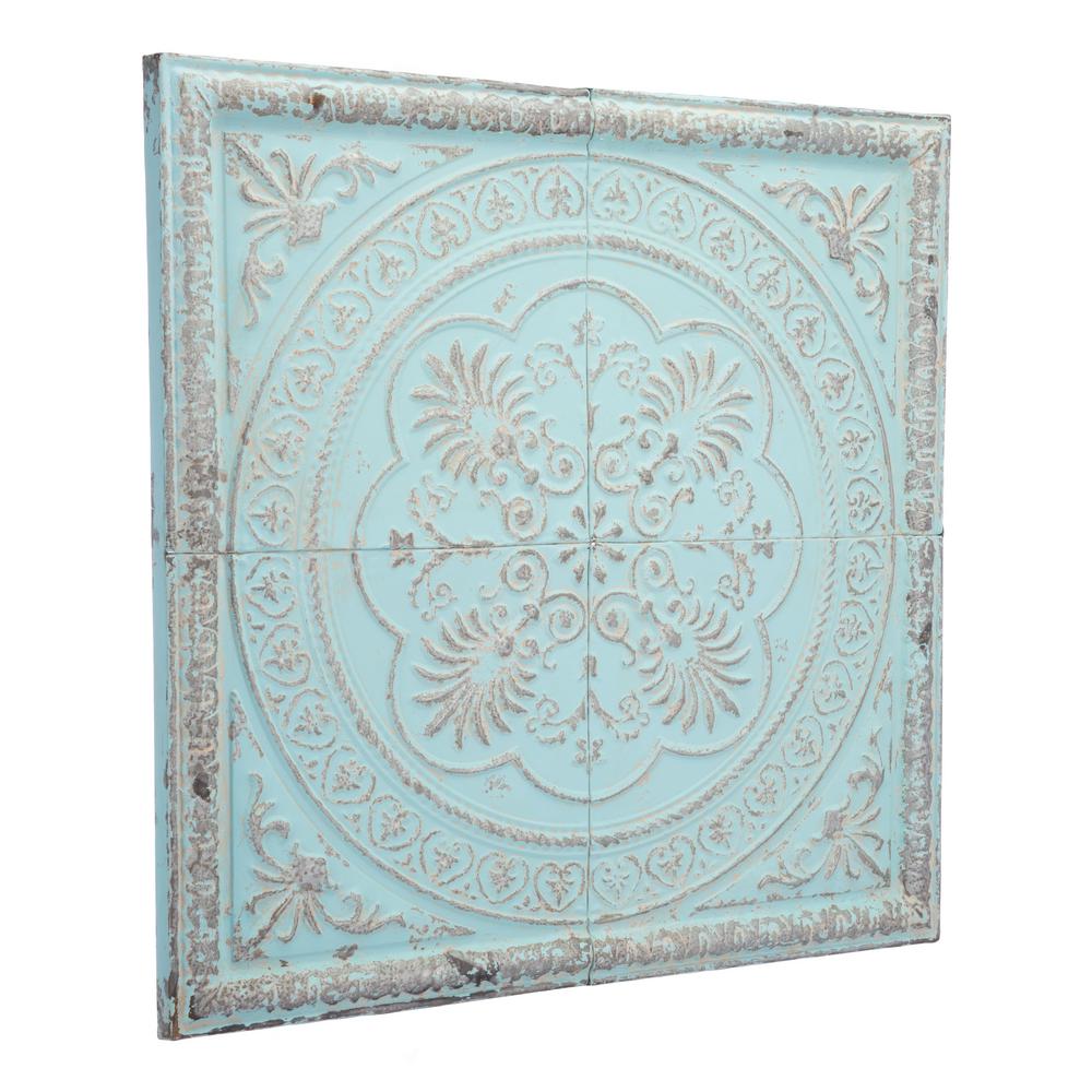 Ancient Steel Blue Plaque Wall Decor A10994 The Home Depot Ancient Steel Blue Plaque Wall Decor