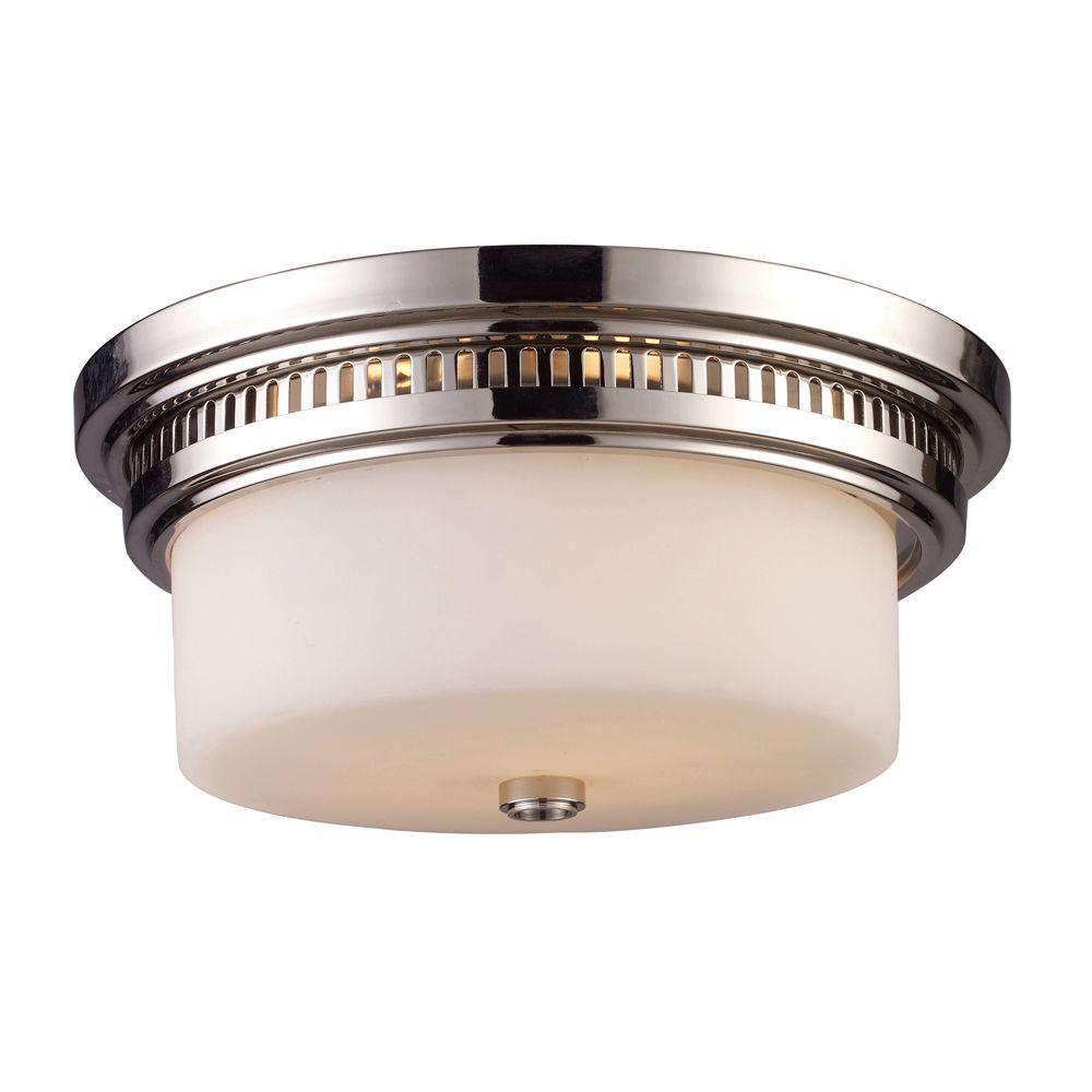 An Lighting Chadwick 2 Light Polished Nickel Ceiling Flushmount An Lighting Chadwick 2 Light Polished Nickel Ceiling Flushmount