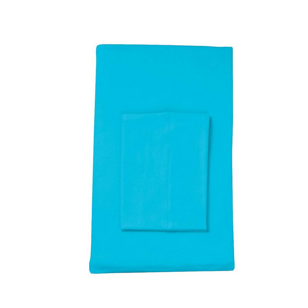 The Company Store Jersey Knit Island Blue Solid Cotton Standard