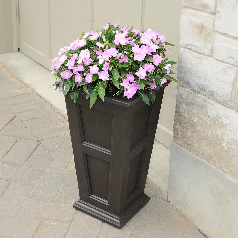 Mayne Square Polyethylene Fairfield Patio Planter Espresso From Mayne Fairfield 16 X Square Tall Patio Planter In Espresso