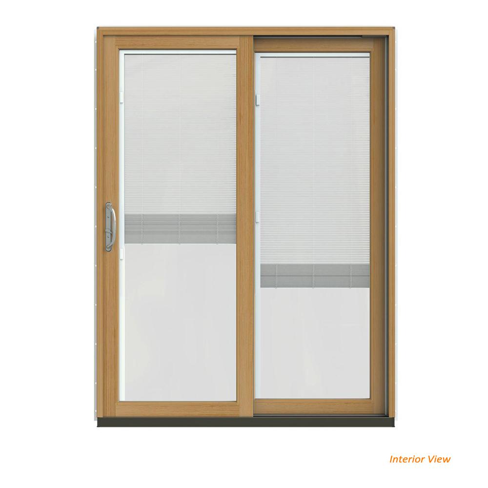 60 X 80 Sliding Patio Door With Blinds Window Treatments Compare Jeld Wen 60 In X 80 W 2500 Contemporary Silver Clad