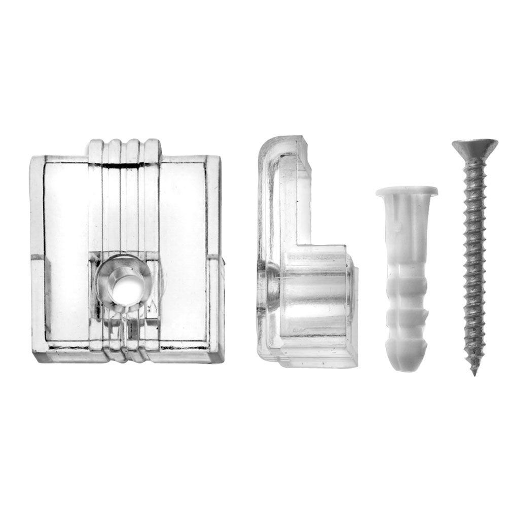 Pack of 6 Mirror Clip with Screw and Anchor Modern Clear