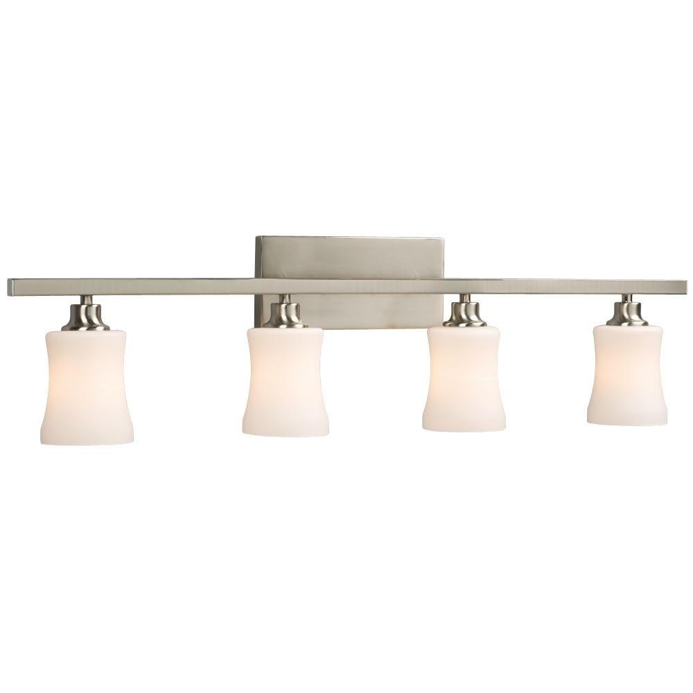 Filament Design Negron 4Light Brushed Nickel Incandescent Bath Vanity LightCLIXY5227691 The