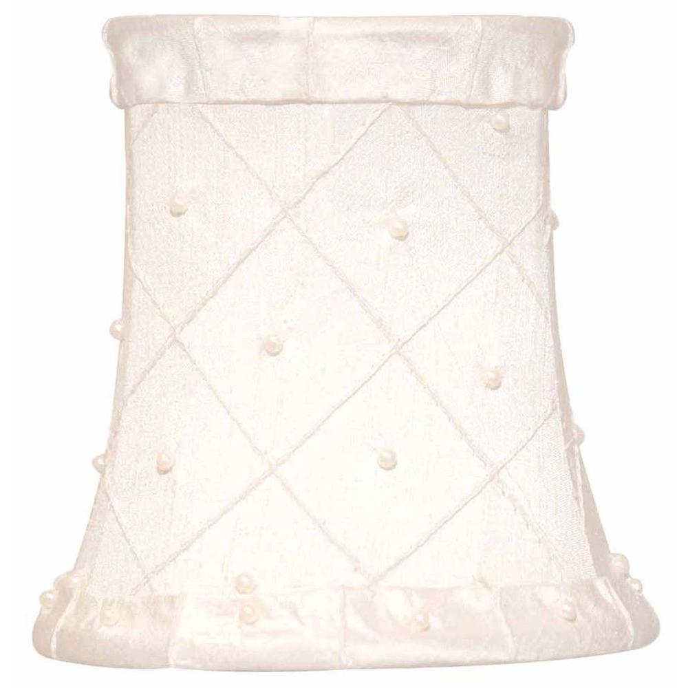 Finishing Touch Small Stretch Bell Cream Dupione Silk Chandelier Finishing Touch Small Stretch Bell Cream Dupione Silk Chandelier Shade With Handsewn Pearls