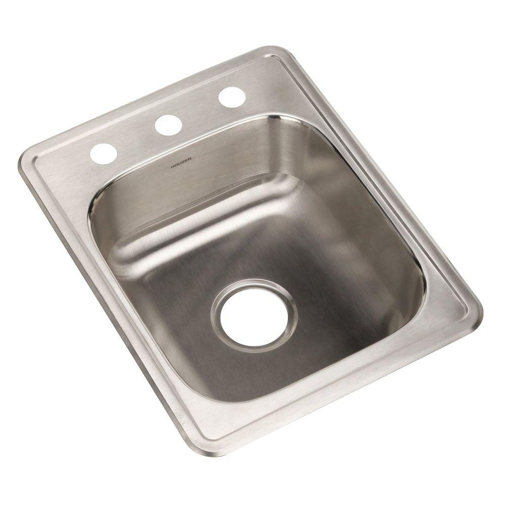 Houzer Bar Sink Kitchen Sinks The Home Depot Hospitality Series Drop In Stainless Steel 17 3 Hole Bar Prep