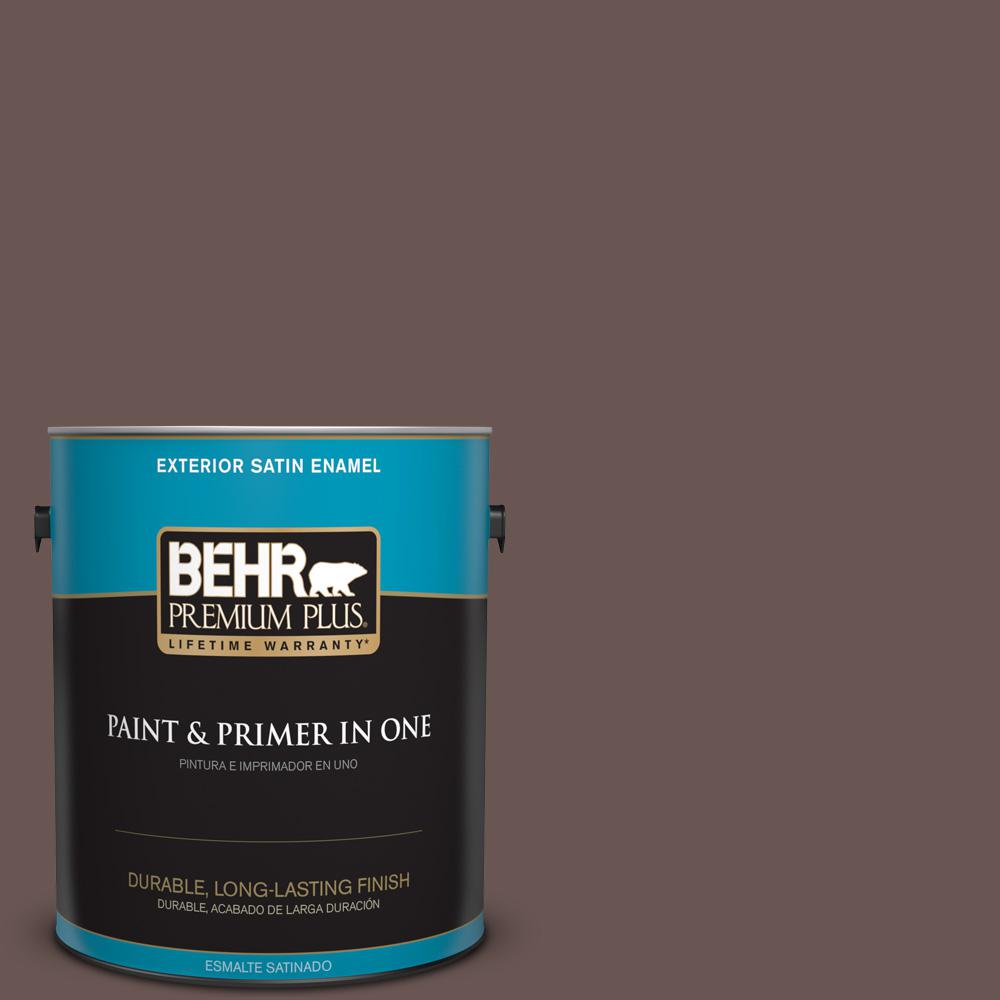 BEHR Premium Plus 1gal. 710D6 Butternut Wood Flat Exterior Paint