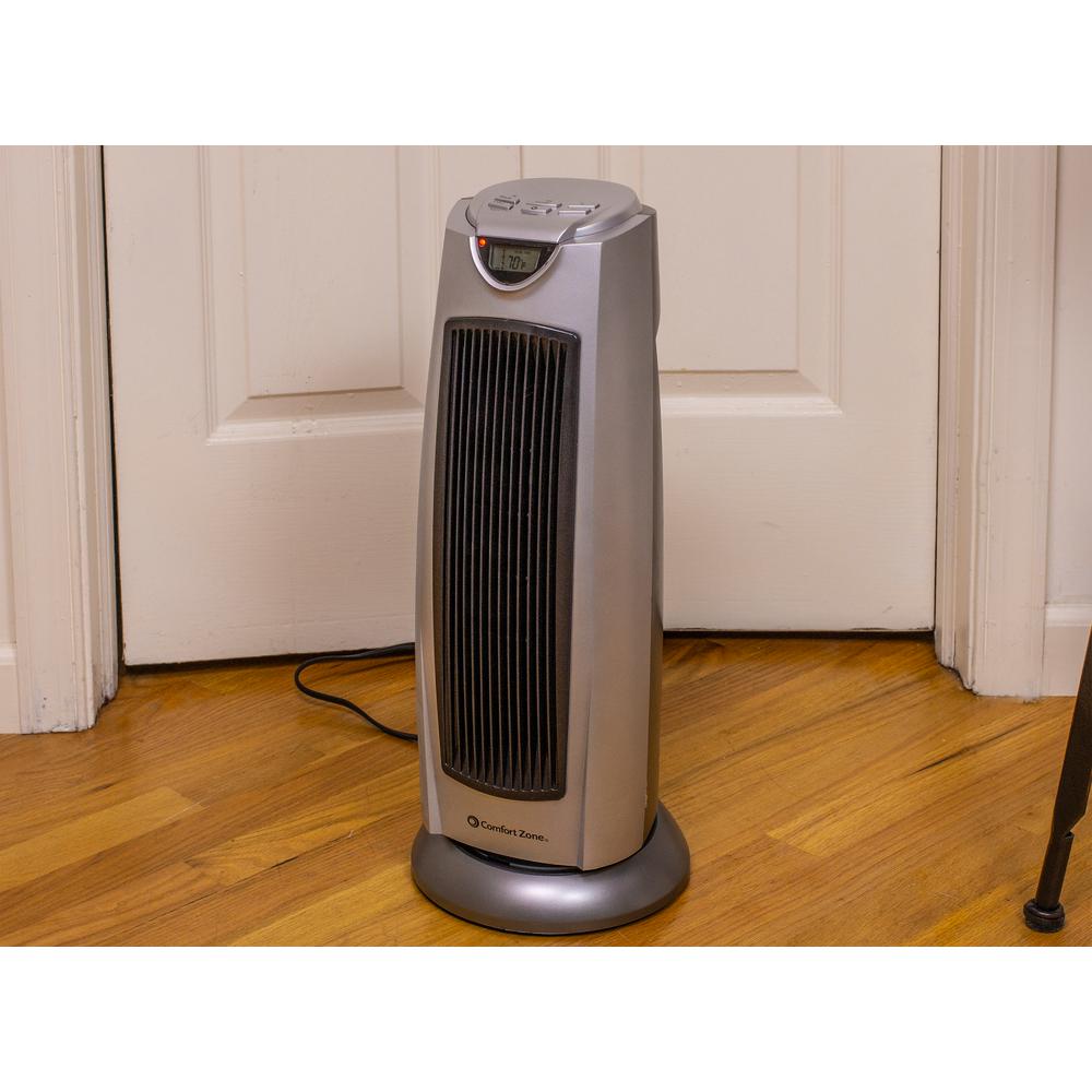 Comfort Zone 1500 Watt Digital Ceramic Oscillating Electric Tower