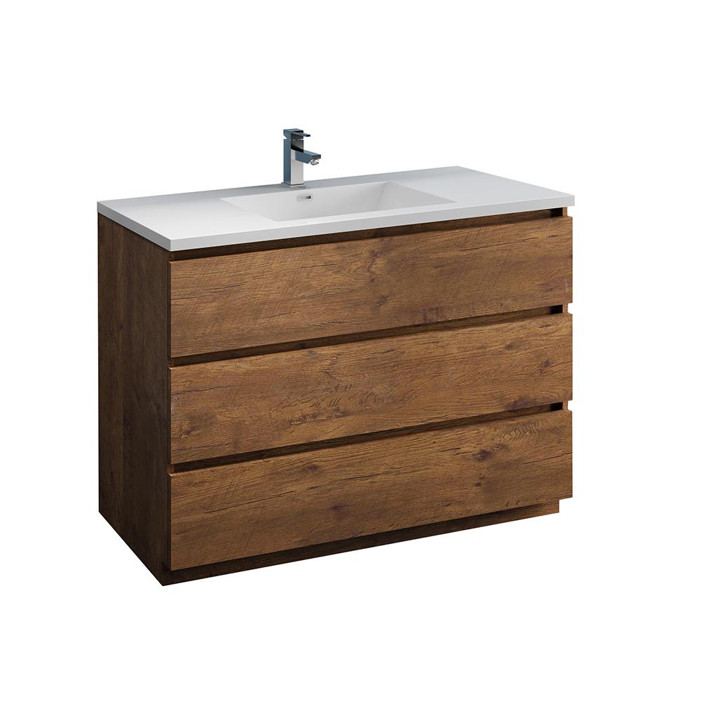 Fresca Lazzaro 48 In Modern Bathroom Vanity In Rosewood With