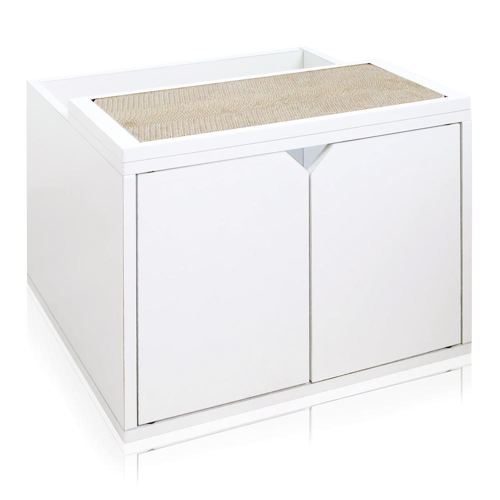 Litter Bo Houses Cat Accessories The Home Depot Eco Zboard White Modern Cat Litter Box Enclosure