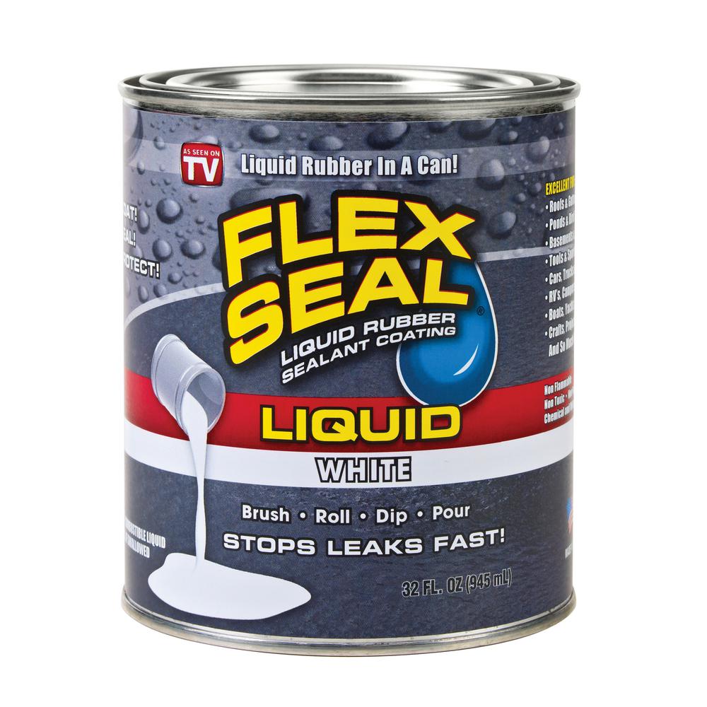 Can You Paint Over Flex Seal Paste Flex Seal Family Of Products Flex Seal Liquid White 32 Oz Liquid Rubber Sealant Coating Lfswhtr32 The Home Depot