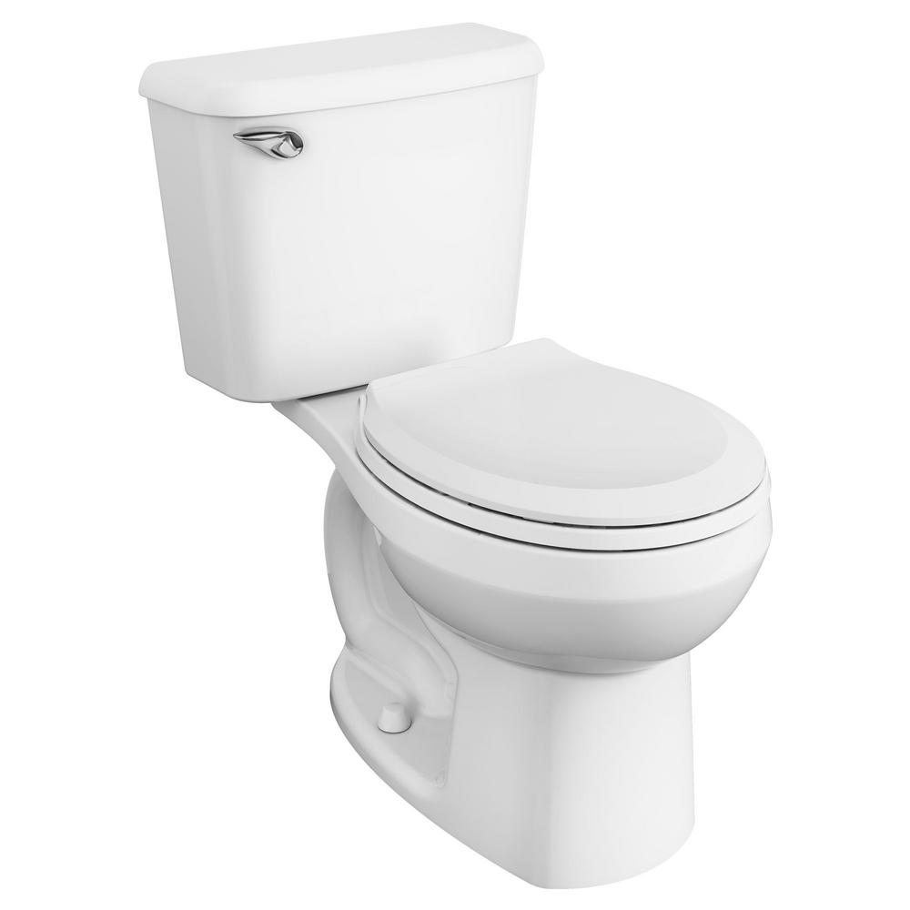 American Standard Reliant 10 in. Rough-In 2-Piece 1.28 GPF Single Flush Round Toilet in White, Seat Included