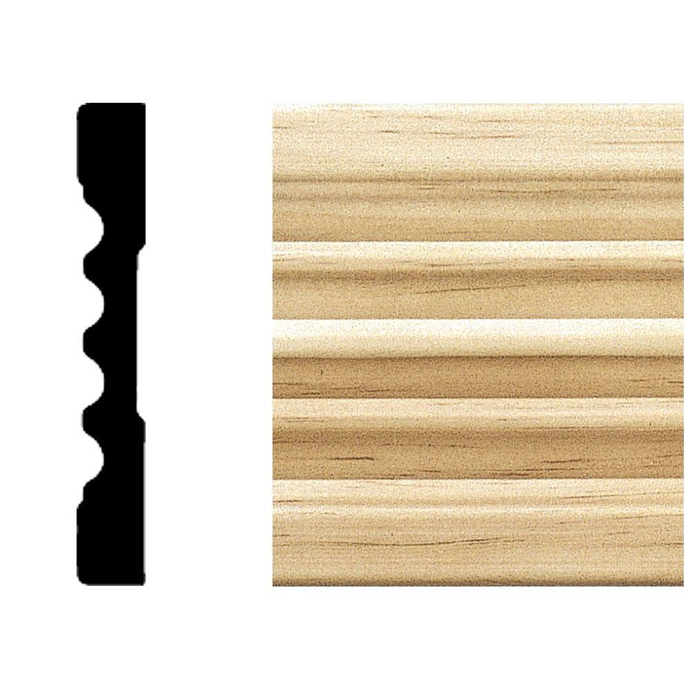 House of Fara 7/16 in. x 3 in. x 7 ft. Pine Fluted Casing Moulding644