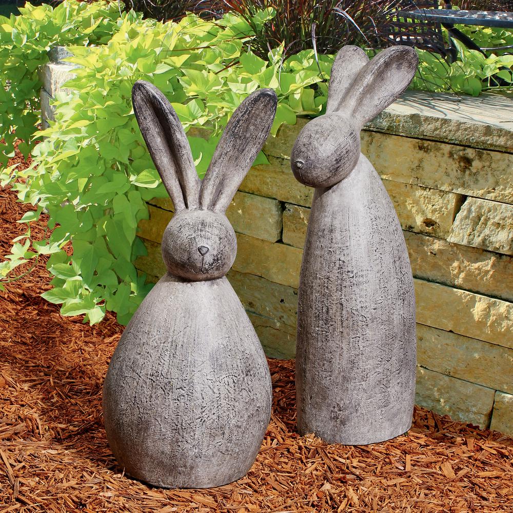 Design Toscano 25 5 In H Big Burly Bunny Rabbit Oliver The Bunny Garden Statue Fu243 The Home Depot