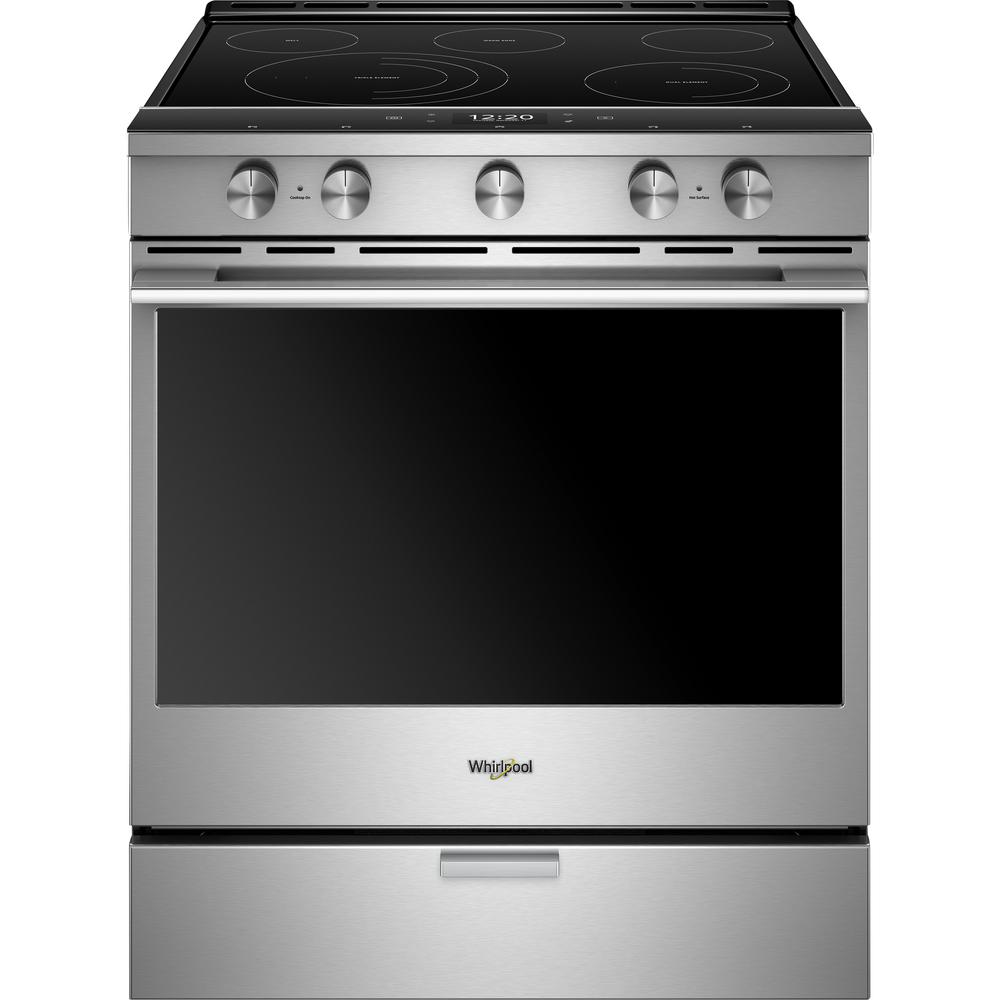Whirlpool 6.4 cu. ft. Smart Slide-in Electric Range with Scan-to-Cook Technology in Stainless Steel