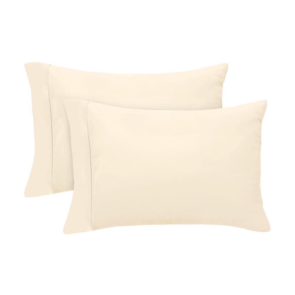 Simply The Best Luxury Standard 2 Piece Ivory 620 Thread Count 100 Luxury Standard 2 Piece Ivory 620 Thread Count 100 Cotton Pillowcase Set