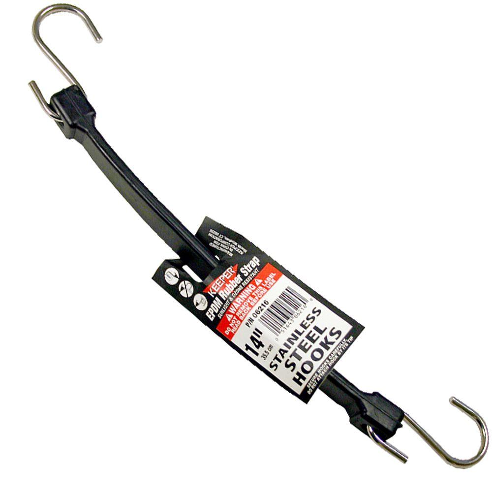 Keeper 14 in. EPDM Rubber Strap with Stainless Steel Hooks06216 The