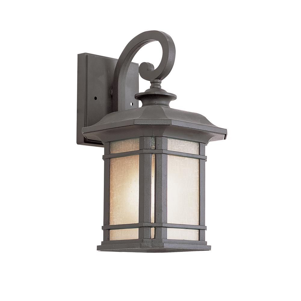 Mission Craftsman Bel Air Lighting Outdoor Wall Mounted 1 Light Black Outdoor Wall Mount Lantern With Fluorescent Base