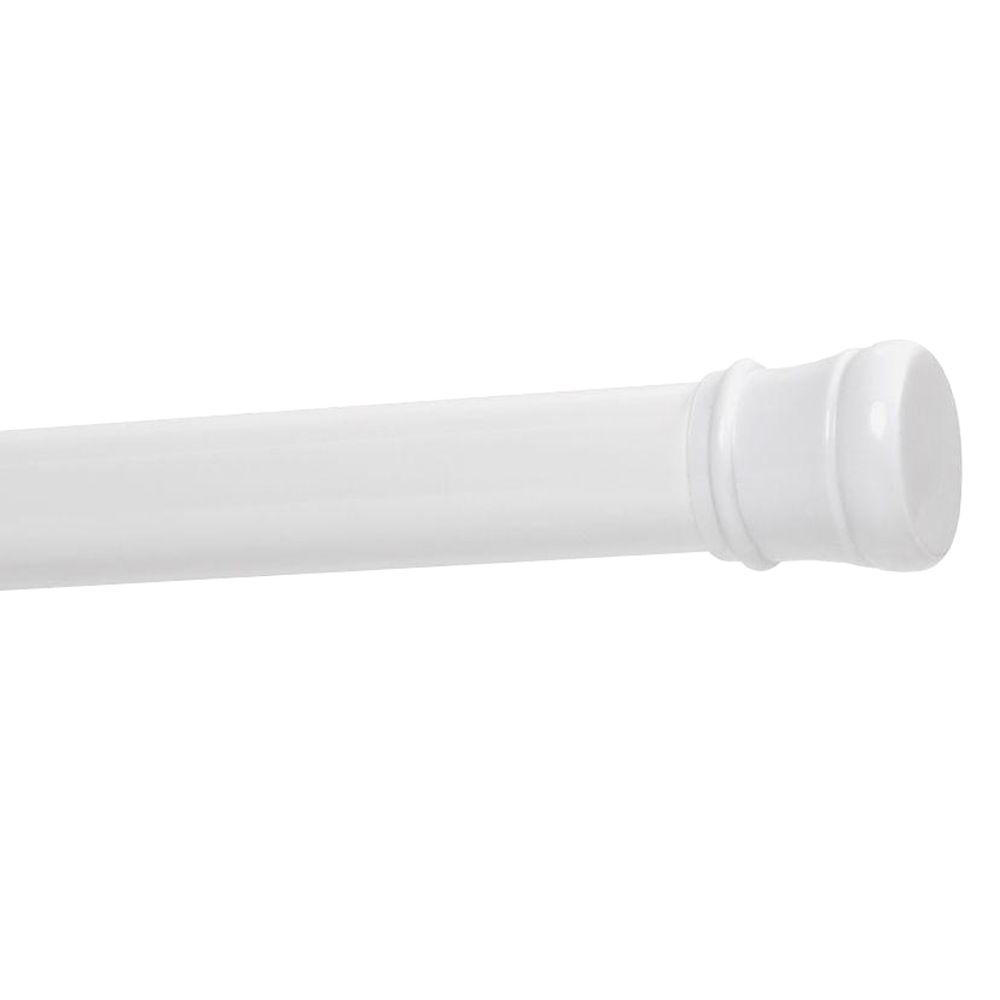 27 in. - 40 in. Adjustable Tension No-Tools Stall Shower Rod in White