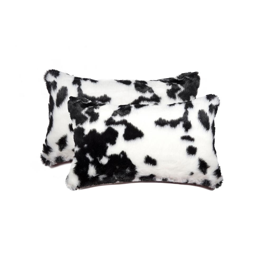 Luxe Faux Fur Belton Sugarland Black And White 12 In X 20 In