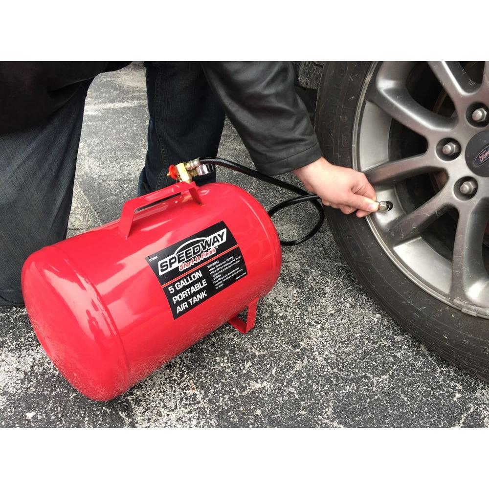 Portable Air Tank 5 Gal. Manual Pressure Relief Valve W/ BuiltIn Carry