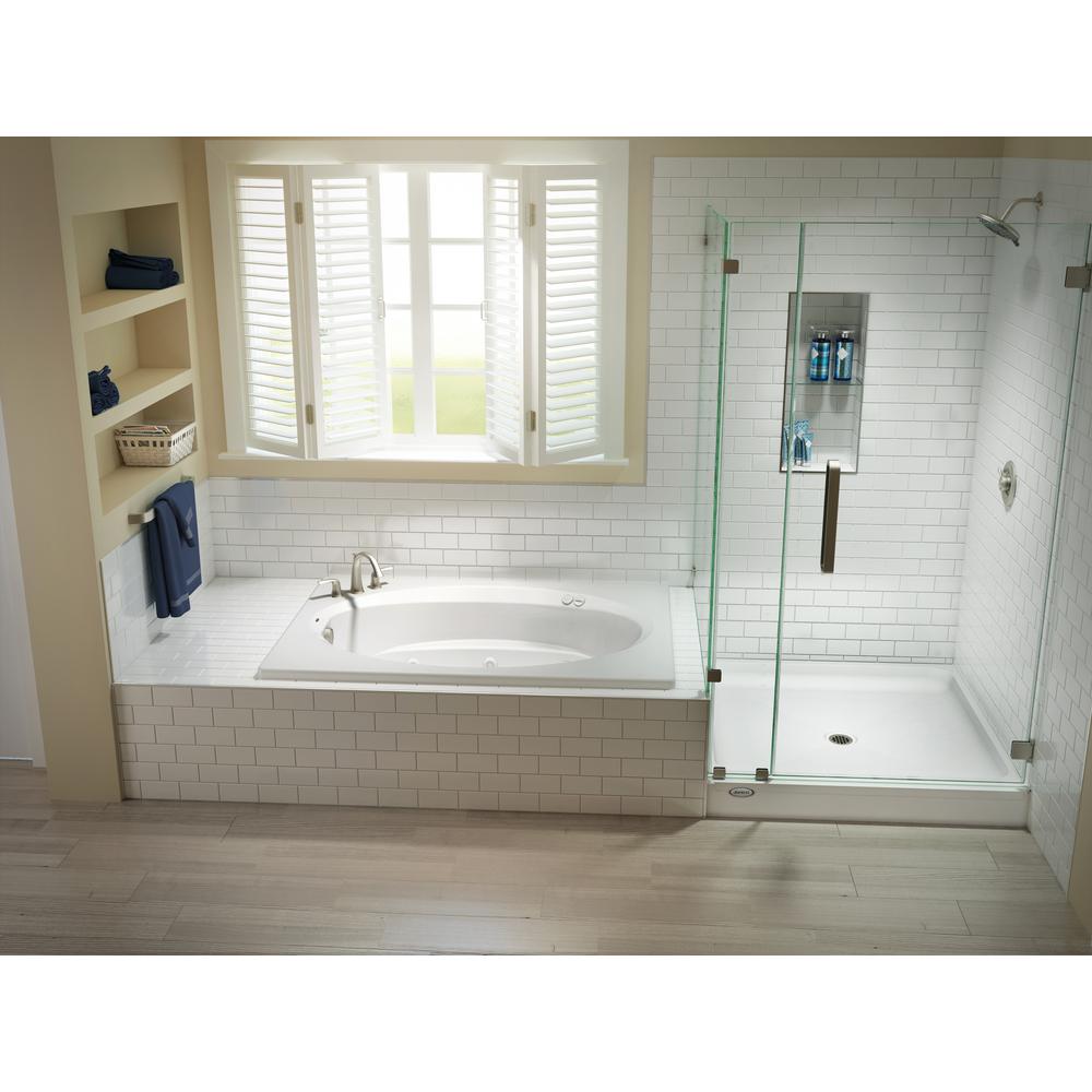 Jacuzzi 36 In X Center Drain 6 Shower Base White X 36 In Center Drain 6 Shower Base