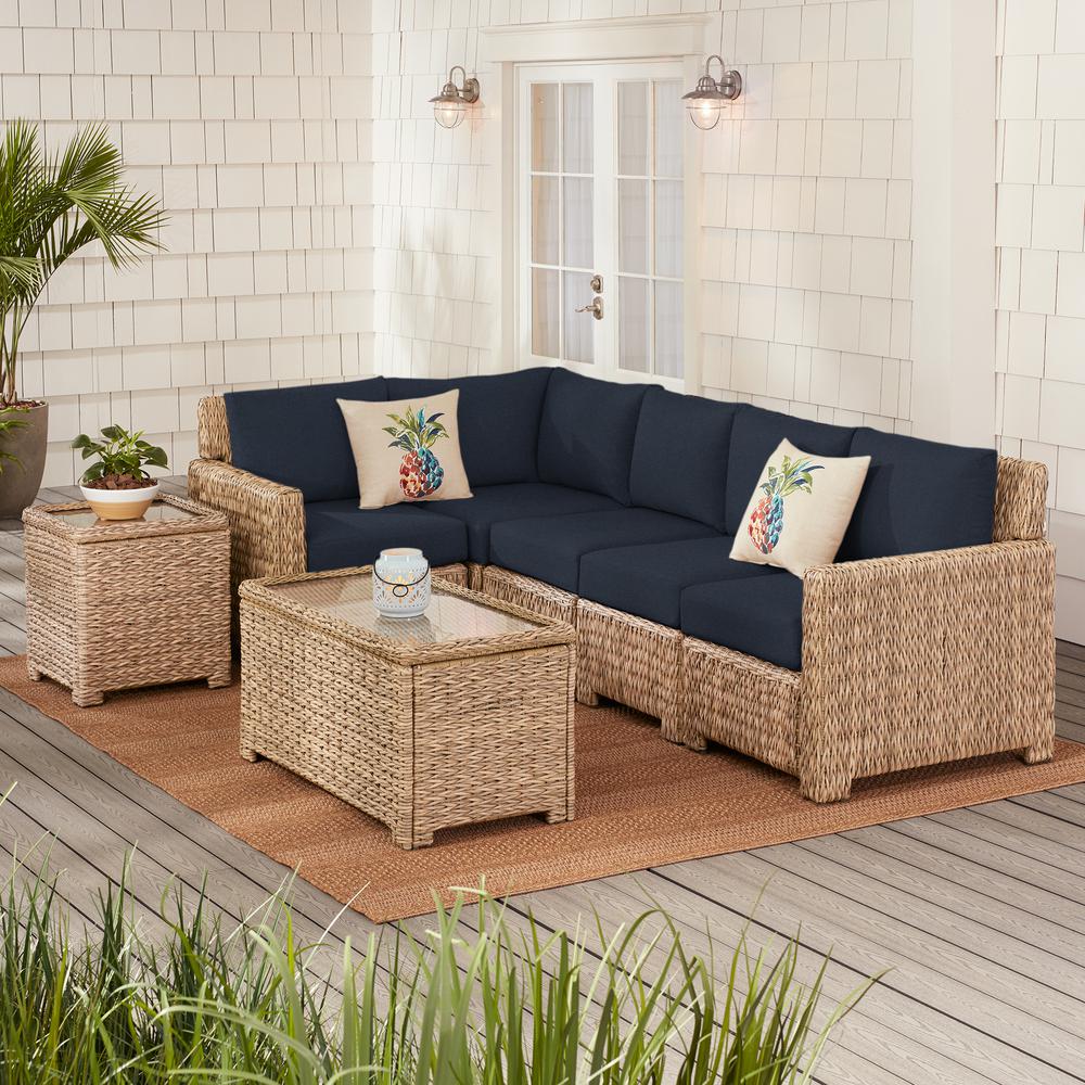 Hampton Bay Laguna Point 5-Piece Natural Tan Wicker Outdoor Patio