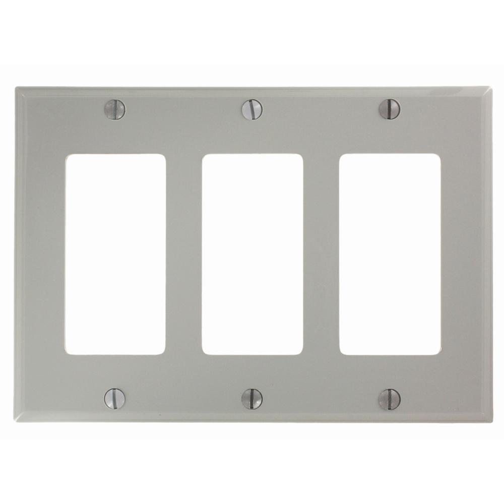 Leviton 3Gang Decora Nylon Wall Plate, Gray80411NGY The Home Depot