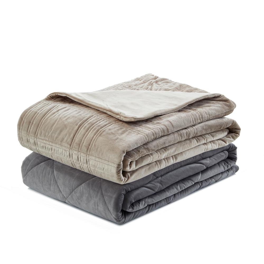 Unbranded Ekon Taupe 48 in. x 72 in. 25 lb. Weighted Blanket-B17120