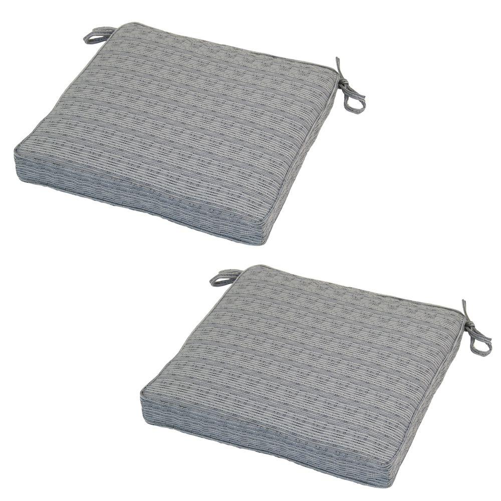 Hampton Bay Cement Texture Deluxe Square Outdoor Seat Cushion (2Pack