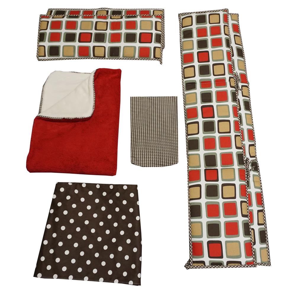 4 Piece Crib Bedding Set Blanket Sided Pers Bed Skirt Sheets 4 Piece Crib Bedding Set Blanket Sided Pers Bed Skirt Sheets Geometric Red