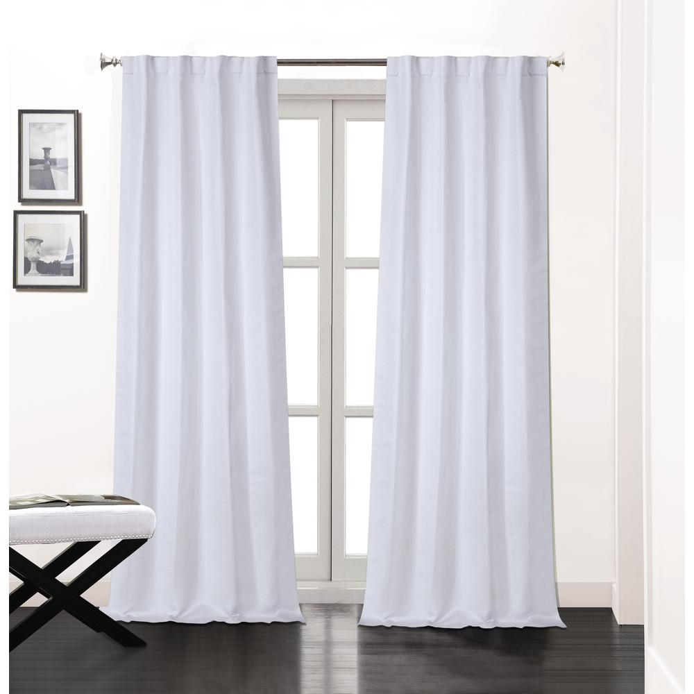 Dainty Home Soho 84 In L Polyester Double Layer Lined Rod Pocket L Polyester Double Layer Lined Rod Pocket Window Curtain Panel Pair In White 2 Pack