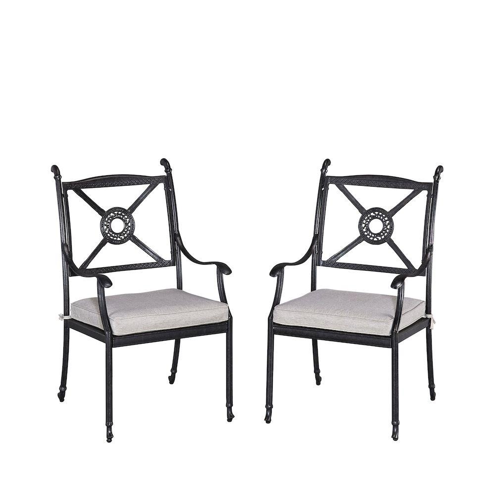 Home Styles Athens Charcoal Patio Chair with Gray Cushion (2Pack)5569