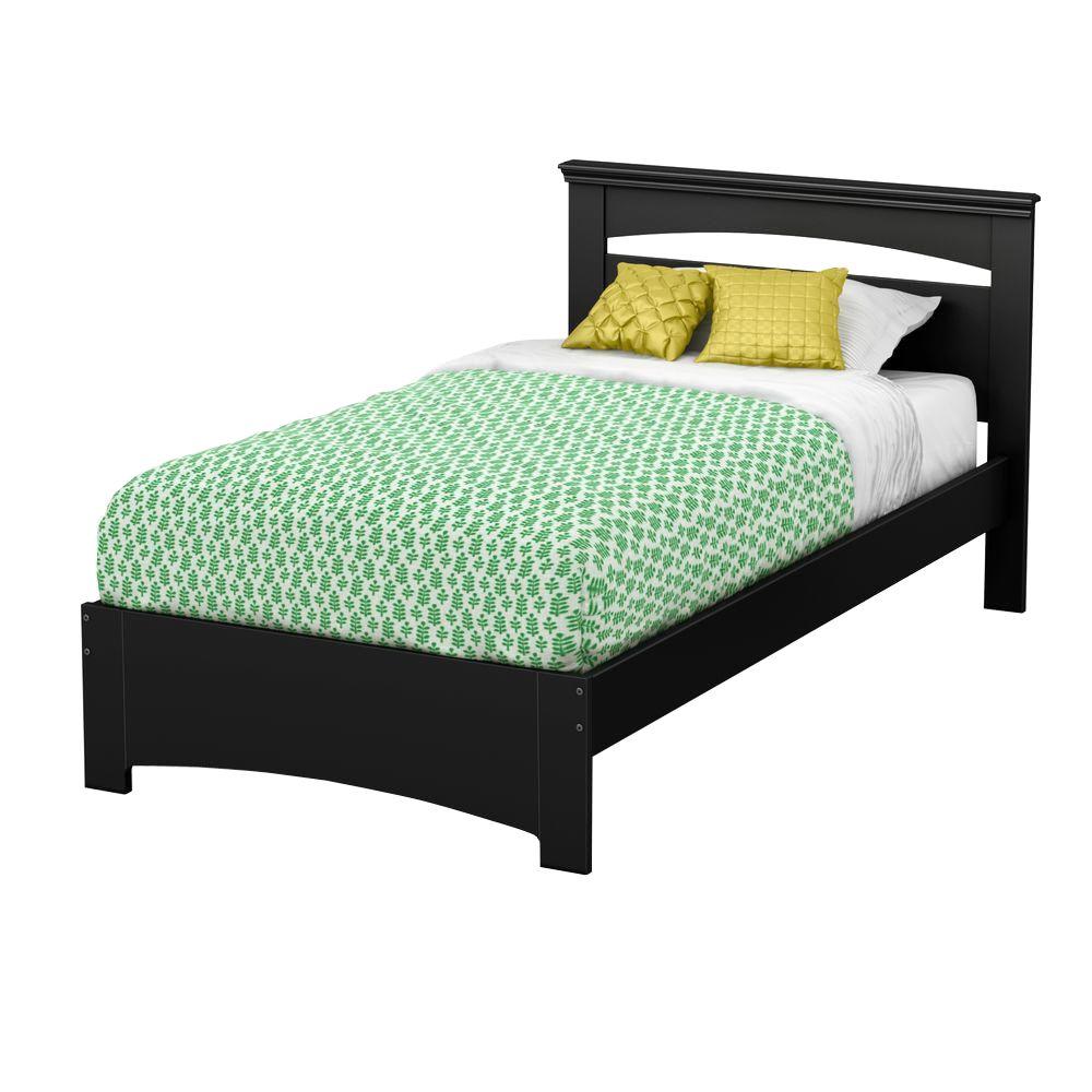 South S Libra Pure Black Twin Bed Frame 3870189 The Home Depot