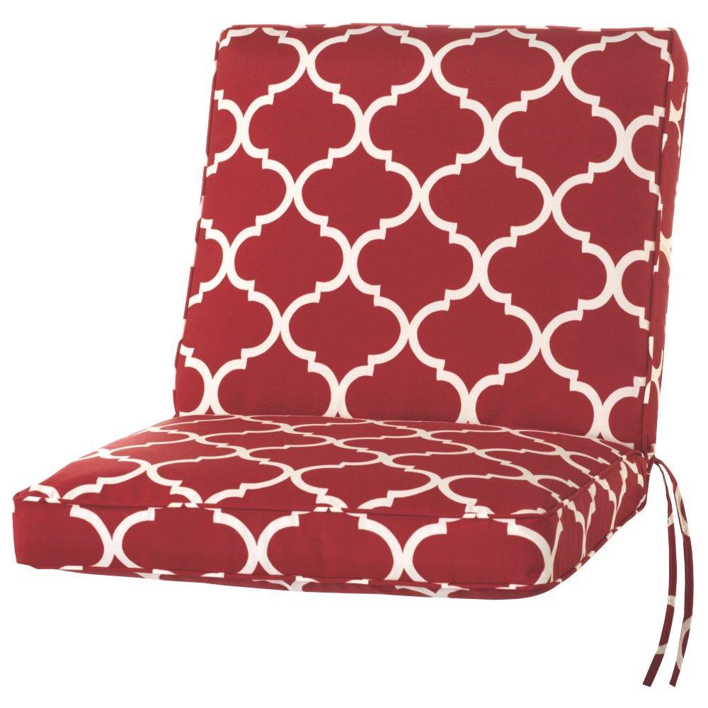 Home Decorators Collection 22 X 20 Outdoor Dining Chair Cushion In Standard Cherry 9198420370 The Home Depot