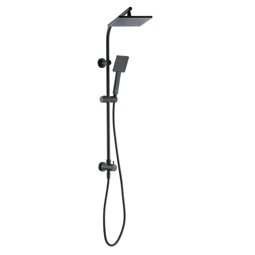 8/" Square Rainfall Shower Faucet Set with Handspray Mixer Valve Tub Tap Chrome