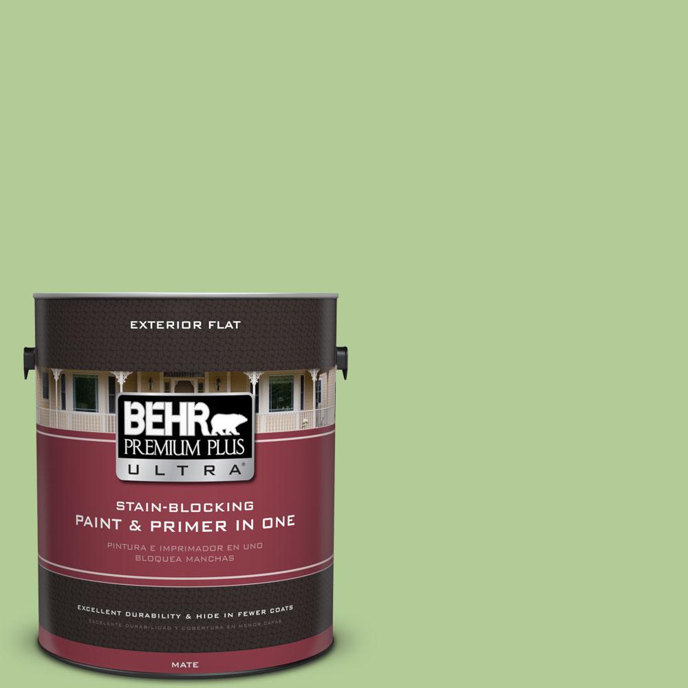BEHR Premium Plus Ultra 1gal. 430D4 Garden Spot Flat Exterior Paint485401 The Home Depot