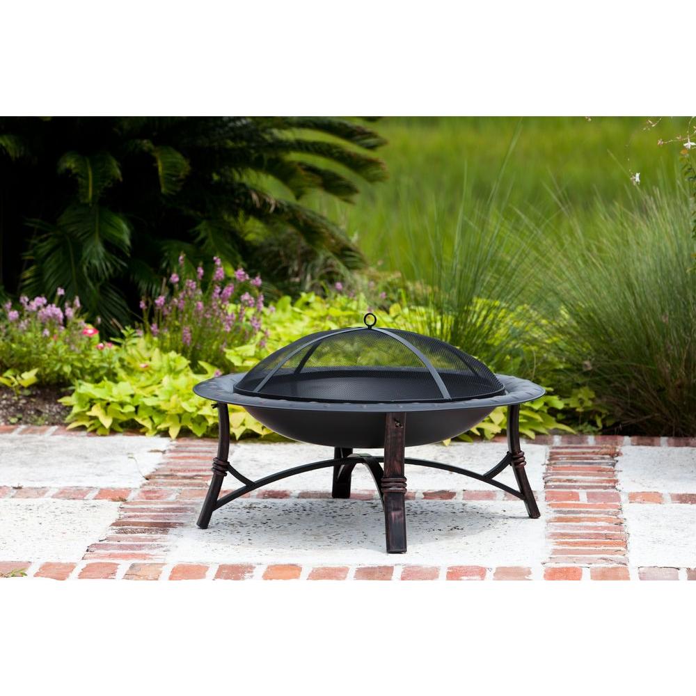 Fire Sense Roman 35 In Round Steel Pit Brushed Bronze 60857 The Home Depot - Fire Sense Bon Fire Patio Fireplace Fire Sense Roman 35 In Round Steel Pit Brushed Bronze 60857 The Home Depot - Fire Sense Bon Fire Patio Fireplace