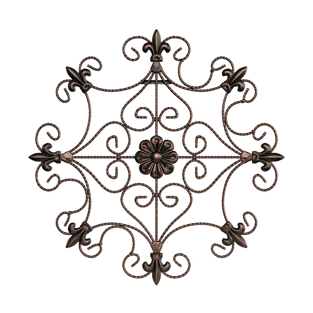 Lavish Home 14.25 in. Metal Square Open Edge Medallion Wall Art