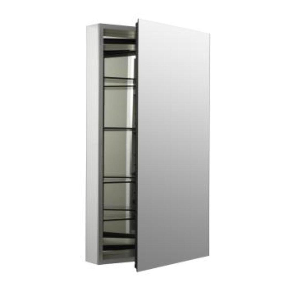 Kohler Catalan 24 125 In X 36 In Recessed Or Surface Mount Medicine Cabinet In Satin Anodized Aluminum K 2936 Pg Saa The Home Depot