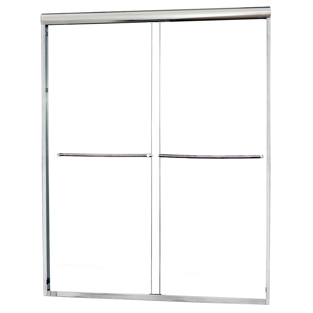 Foremost Cove 42 In To 46 In X 65 In Semi Framed Sliding Bypass Shower Door In Silver With 1 4 In Clear Glass Cvss4665 Cl Sv The Home Depot