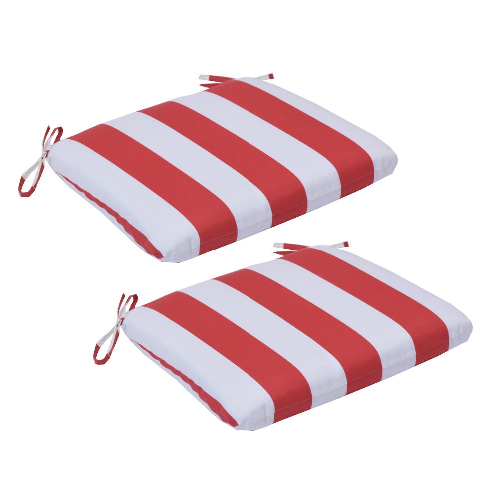 Red Cabana Stripe Trapezoid Outdoor Seat Cushion (2Pack)734802530000 The Home Depot