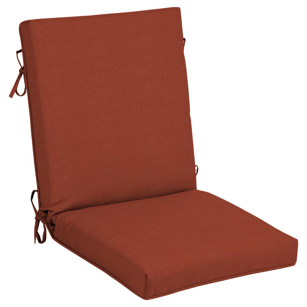 Hampton Bay 21 in. x 24 in. CushionGuard Quarry Red Outdoor Welted High